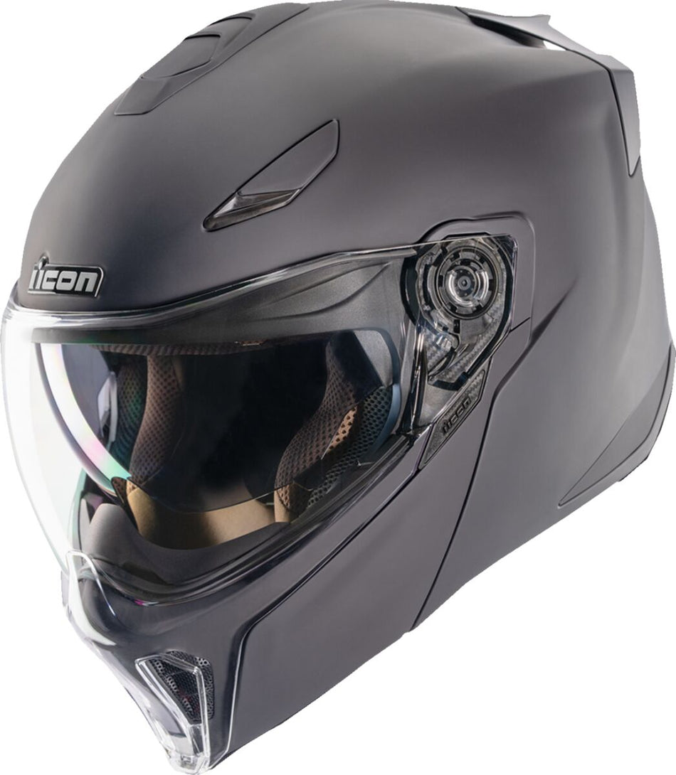 Hjelm modulær, Threshold Solid Modular Helmet Black Matte — Icon