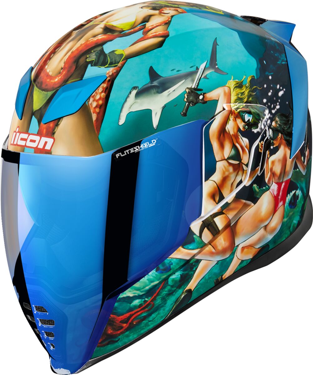Hjelm integral gate, Airflite Pleasuredome 4 Helmet Blue — Icon