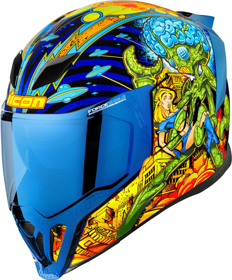 Hjelm integral gate, Airflite Bugoid Blitz Helmet Blue — Icon