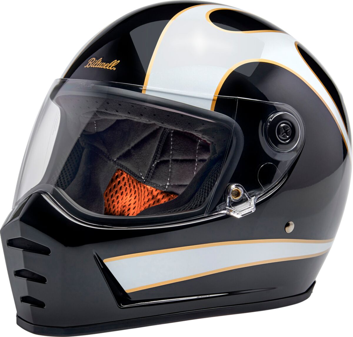 Hjelm integral gate, Lane Splitter 22.06 Helmet Black Gloss White — Biltwell