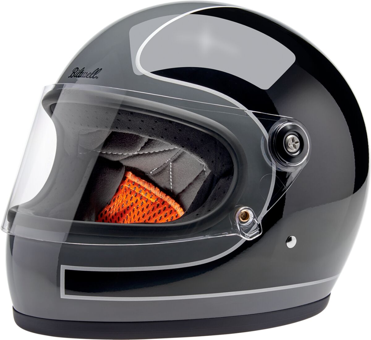 Hjelm integral gate, Gringo S Tracker Helmet Black Gloss Storm Gray — Biltwell