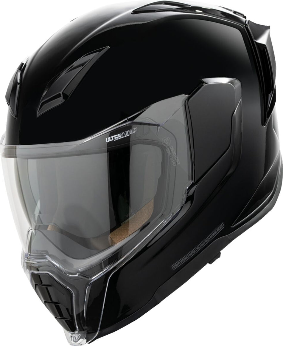Hjelm integral gate, Ultraflite Solid MIPS Helmet Black Gloss — Icon
