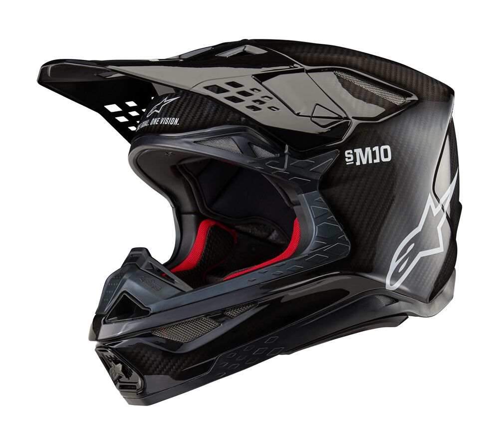Hjelm offroad, Supertech M10 Solid Helmet Black Gloss — Alpinestars