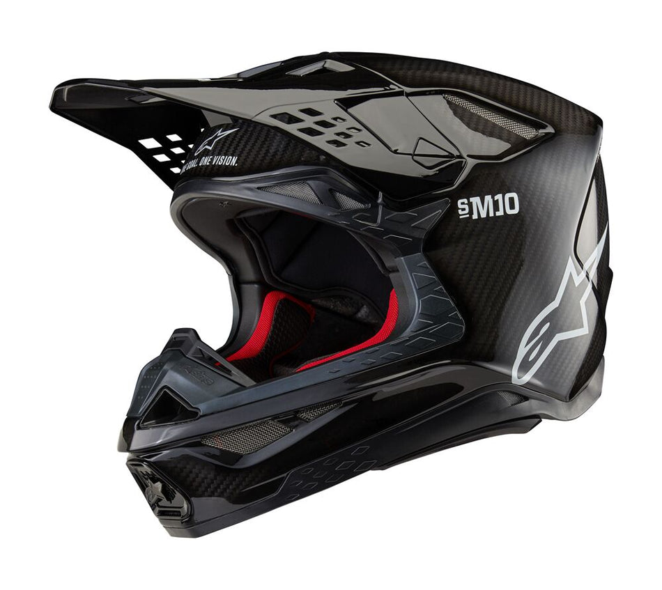 Hjelm offroad, Supertech M10 Solid Helmet Black Gloss — Alpinestars