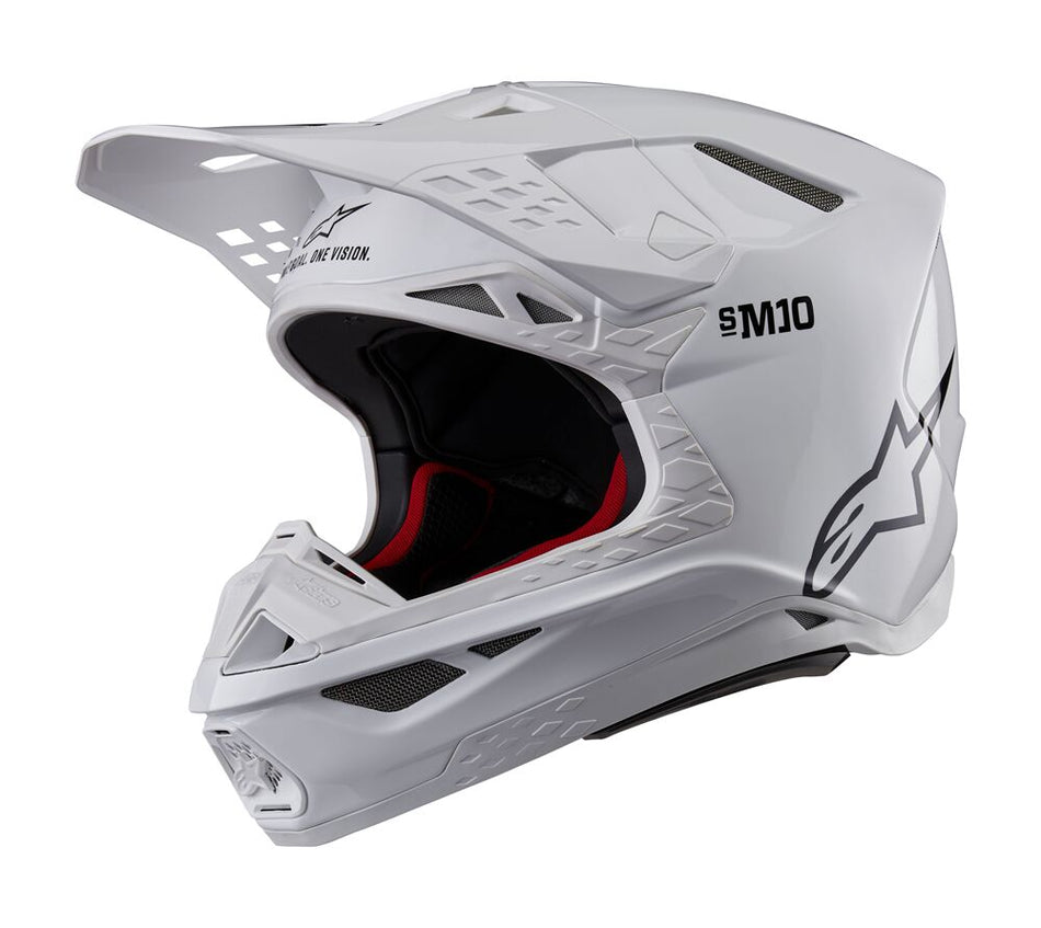 Hjelm offroad, Supertech M10 Solid Helmet Gloss White — Alpinestars