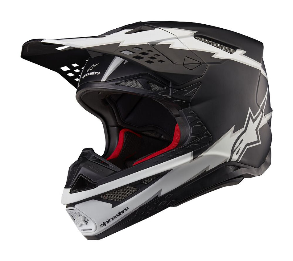 Hjelm offroad, Supertech M10 Ampress Helmet Black Matte White — Alpinestars