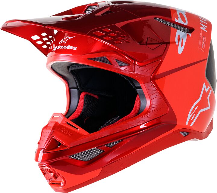 Hjelm offroad, Supertech M10 Flood MIPS Helmet Black Gloss Red — Alpinestars