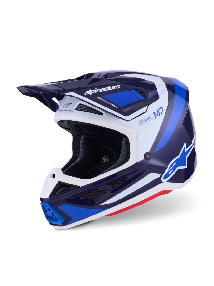 Hjelm offroad, S-M7 Rise Helmet Blue White — Alpinestars
