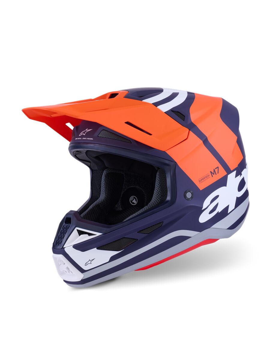 Hjelm offroad, S-M7 Core Helmet Blue Orange White — Alpinestars