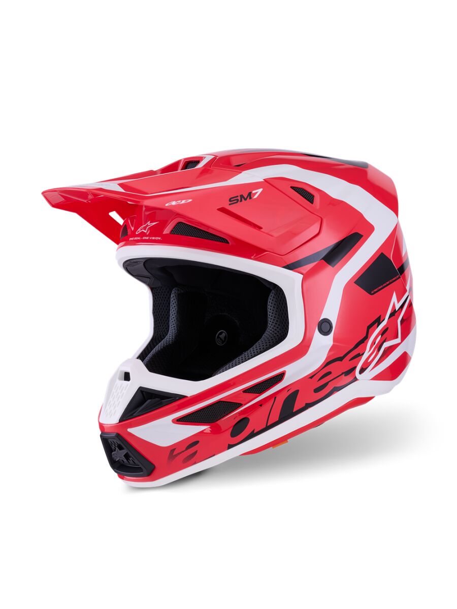Hjelm offroad, S-M7 Deed Helmet Black Red White — Alpinestars