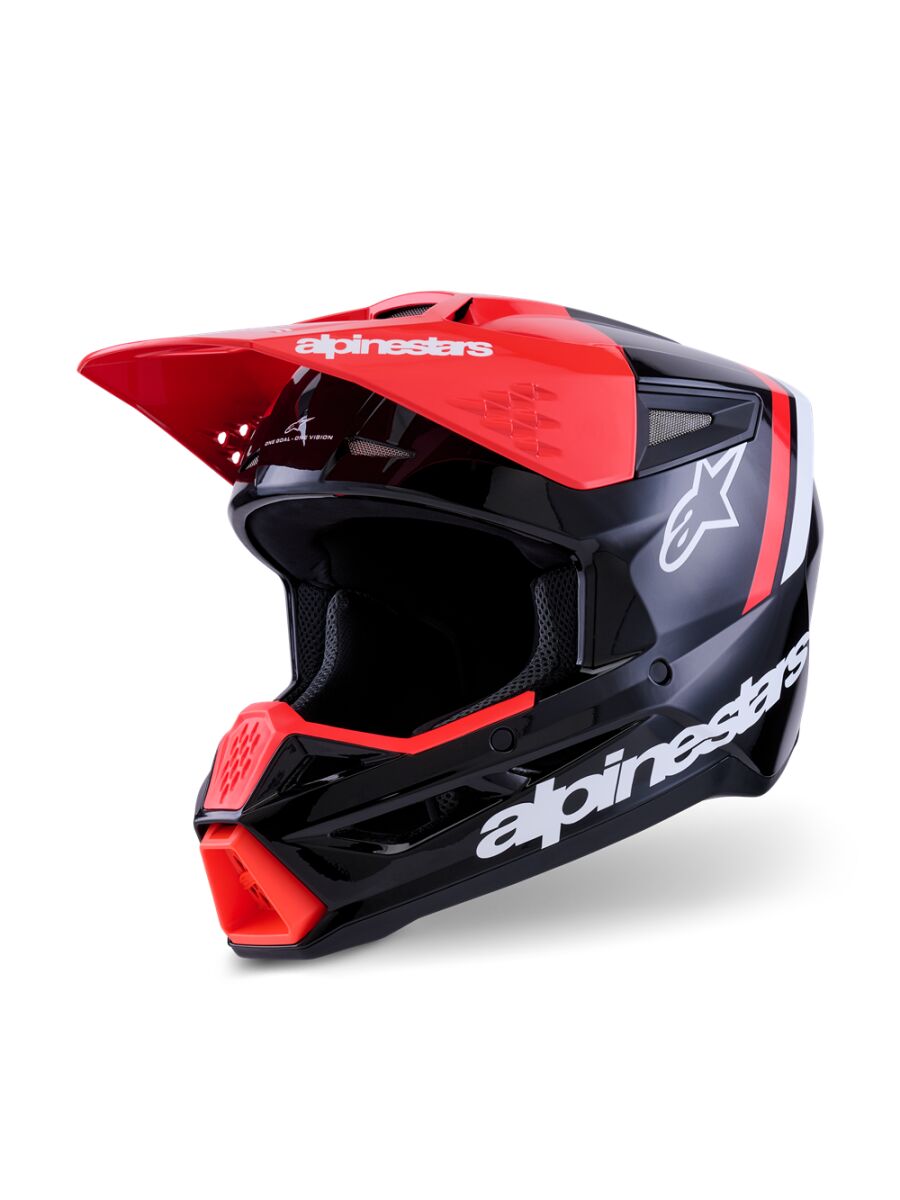 Hjelm offroad, SM3 Radium Helmet Black Red White — Alpinestars