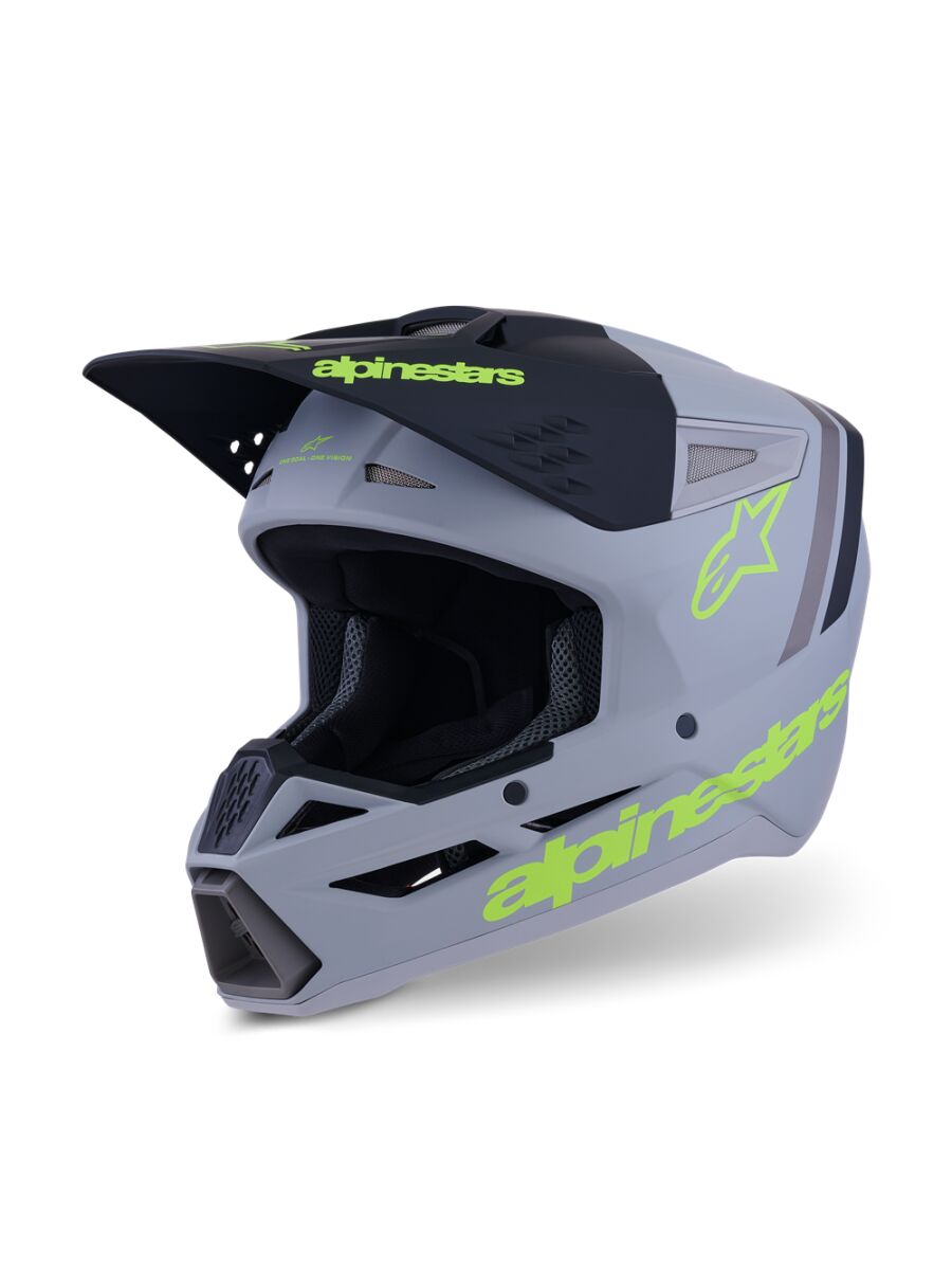 Hjelm offroad, SM3 Radium Helmet Black Gray Yellow — Alpinestars
