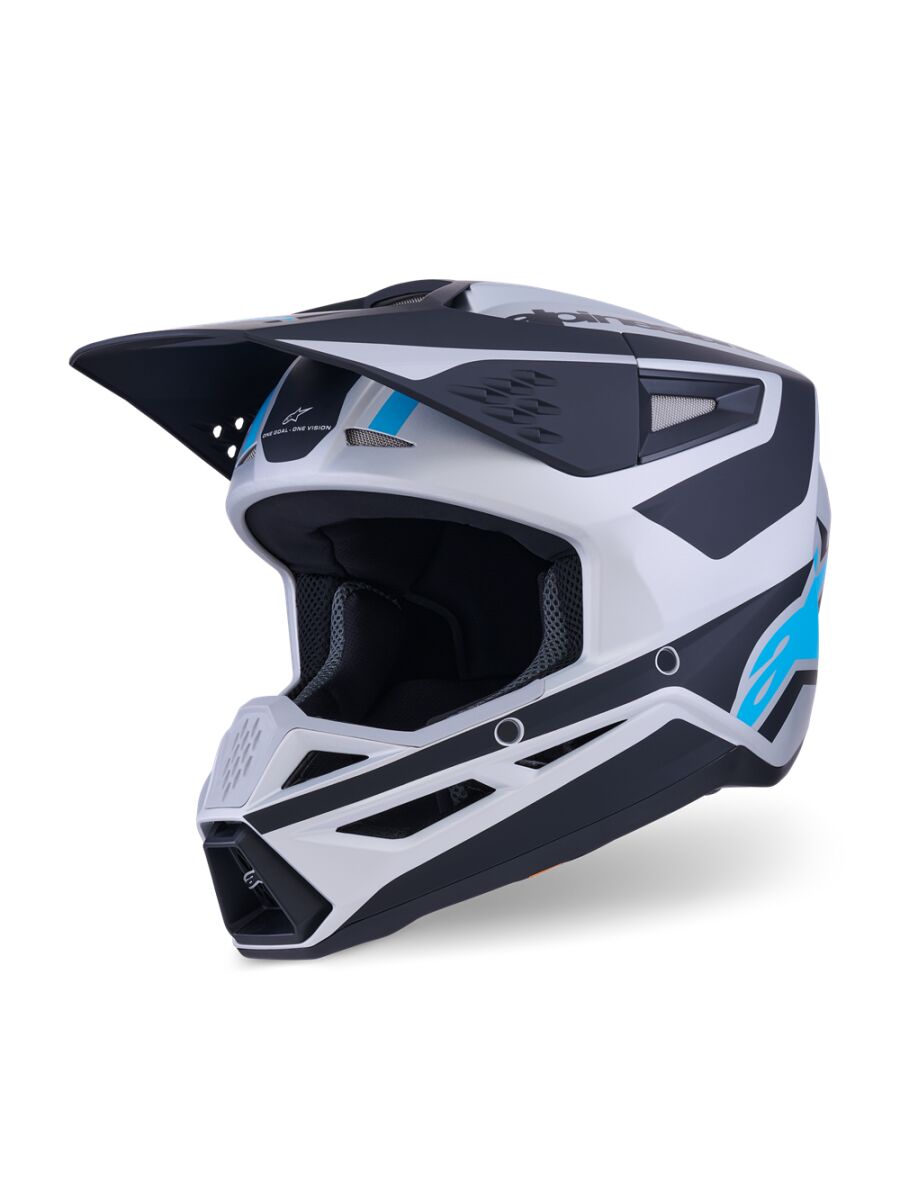 Hjelm offroad, SM3 Heat Helmet Black Blue Silver — Alpinestars