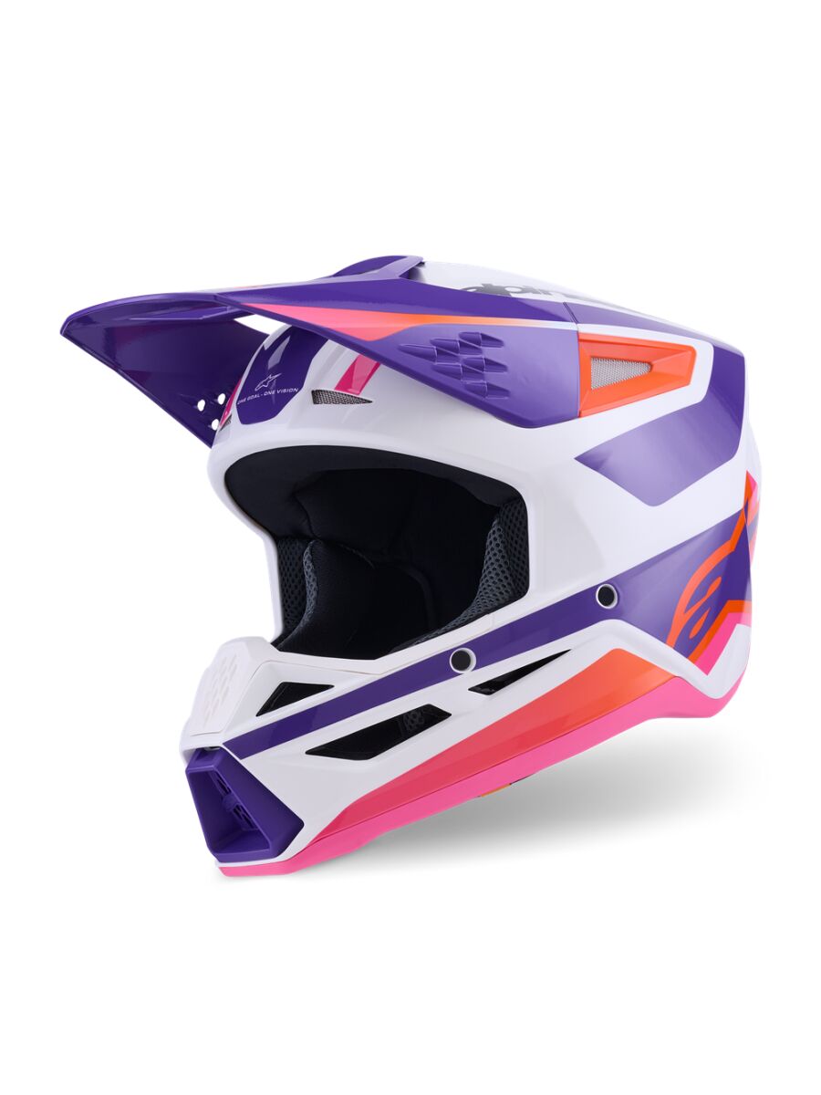 Hjelm offroad, SM3 Heat Helmet Pink Purple White — Alpinestars