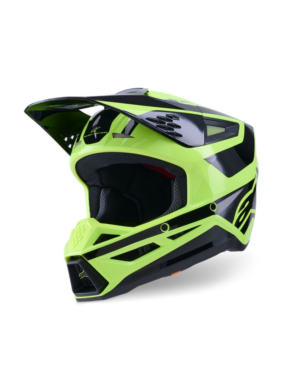 Hjelm offroad, SM3 Heat Helmet Black Yellow — Alpinestars