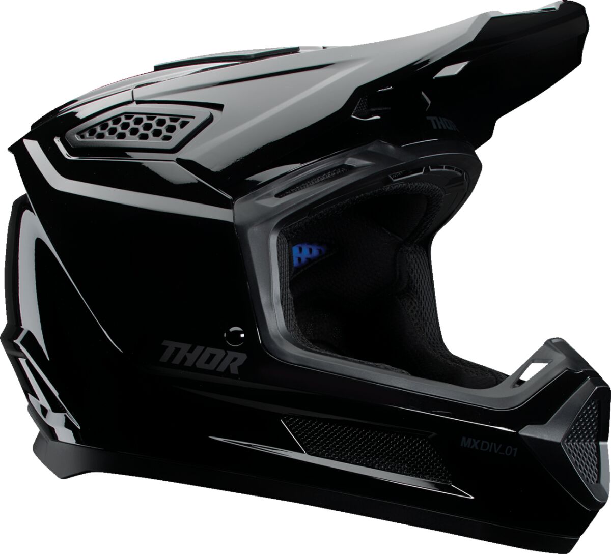 Hjelm offroad, Fleet Blackout Helmet Black Gloss — Thor
