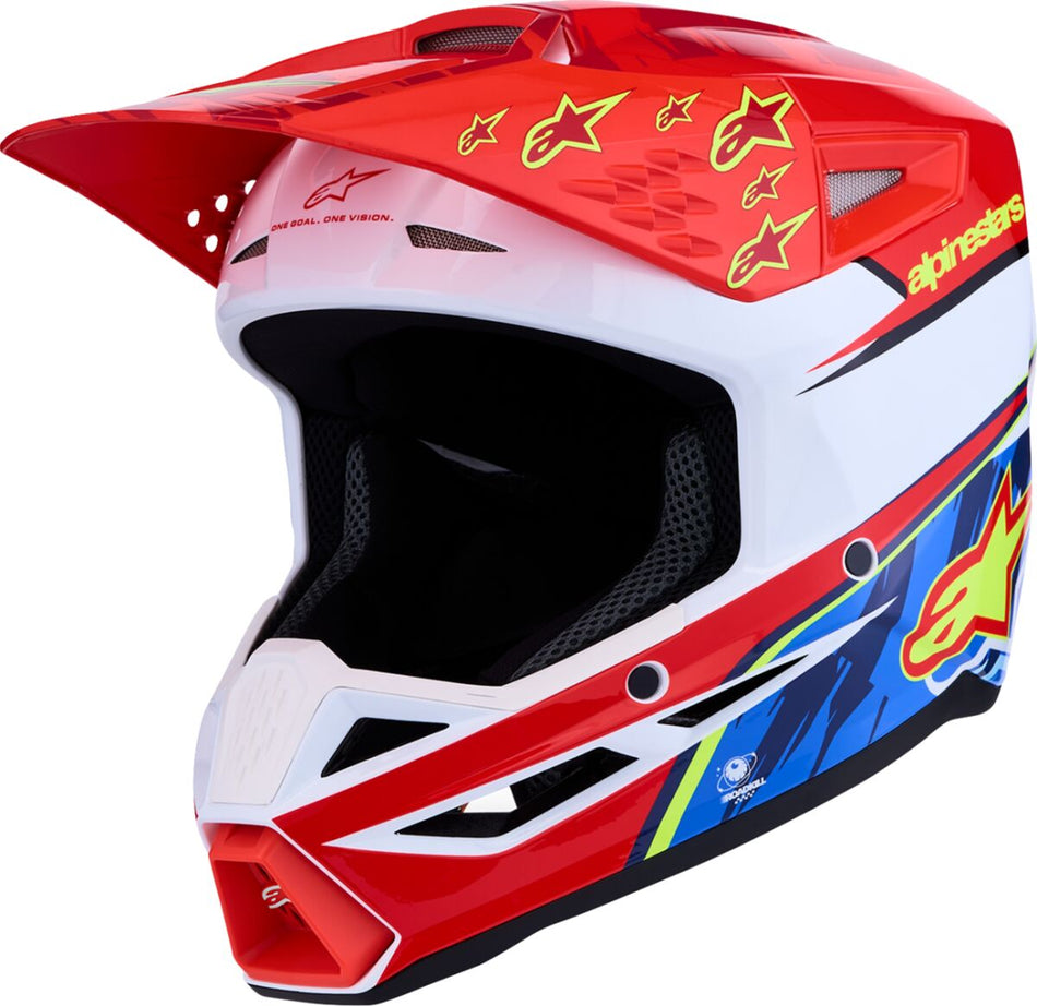 Hjelm offroad, SM3 Falcon Helmet Blue Red White — Alpinestars