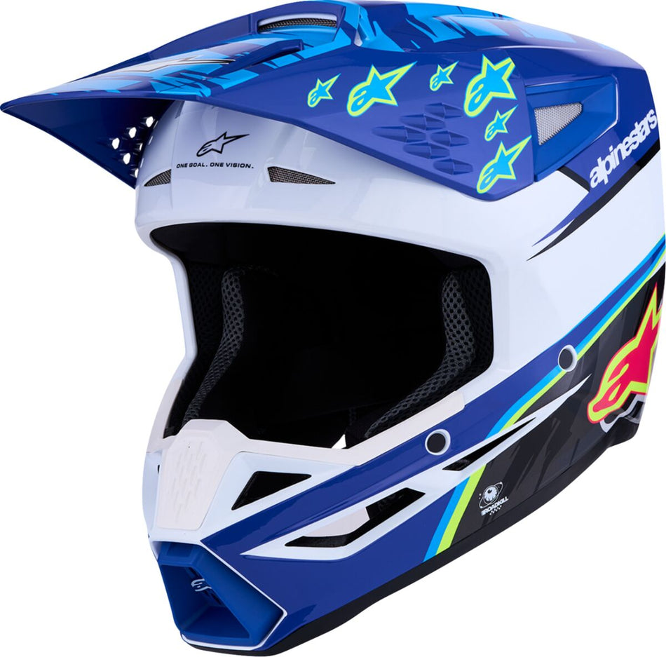 Hjelm offroad, SM3 Falcon Helmet Black Blue Pink White — Alpinestars