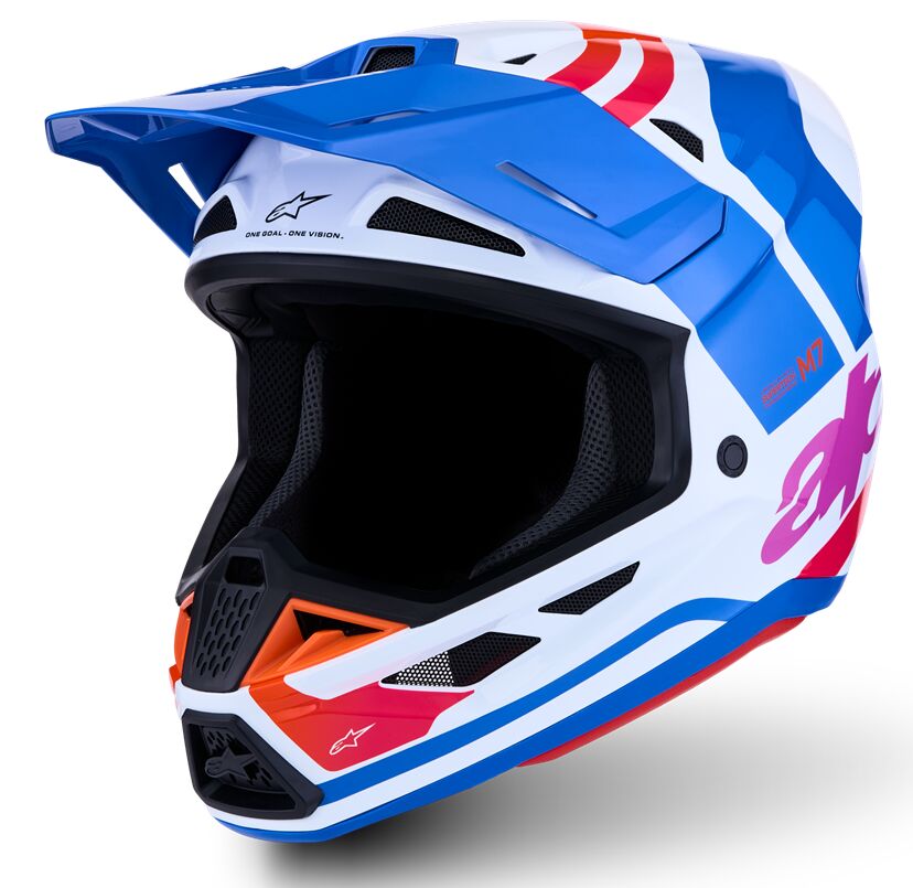 Hjelm offroad, S-M7 Core Helmet Blue Pink White — Alpinestars