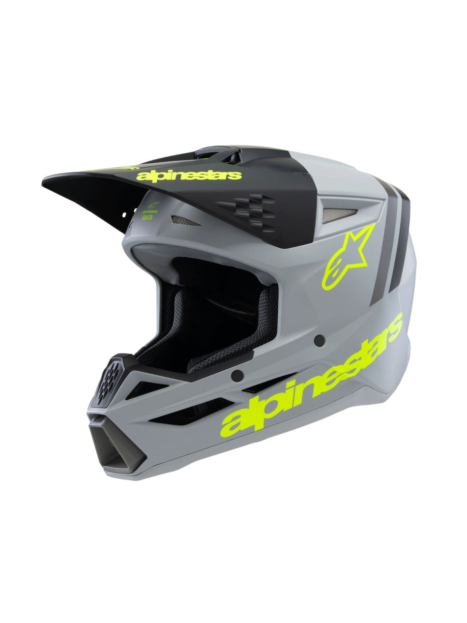 Hjelm offroad barn, Youth SM3 Radium Helmet Black Gray Yellow — Alpinestars
