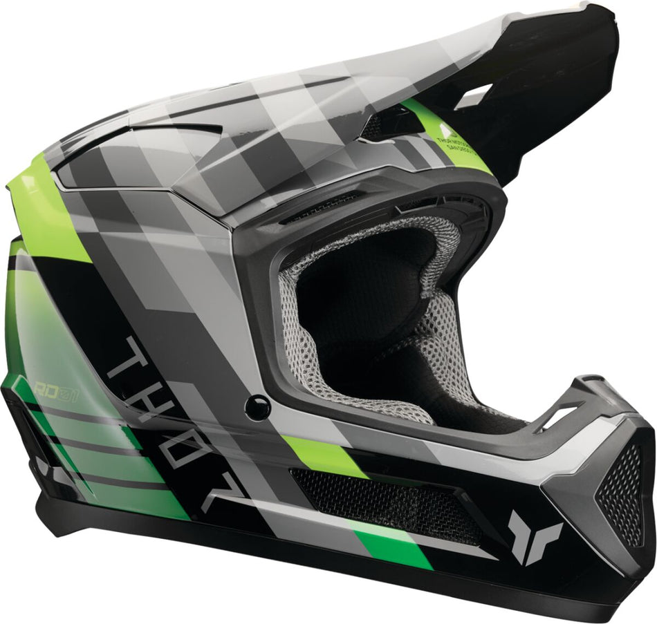 Hjelm offroad barn, Youth Fleet Camber Helmet Black Green — Thor