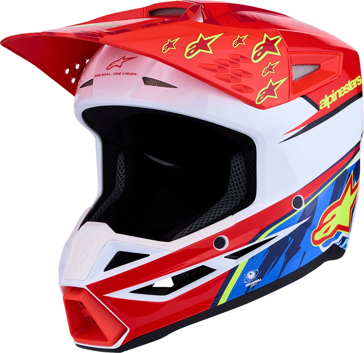 Hjelm offroad barn, Youth SM3 Falcon Helmet Blue Red White — Alpinestars