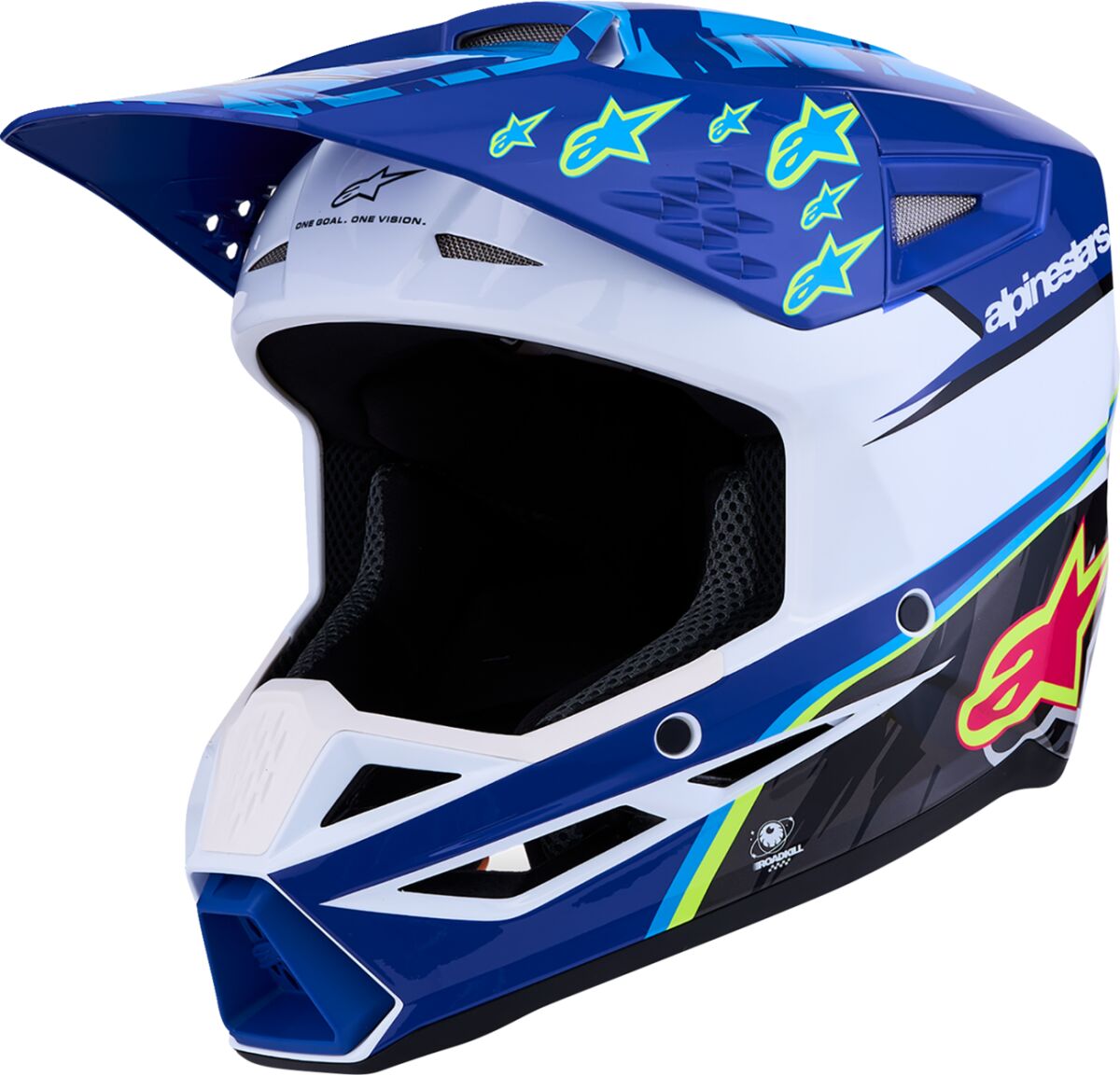 Hjelm offroad barn, Youth SM3 Falcon Helmet Black Blue Dark Blue White — Alpinestars