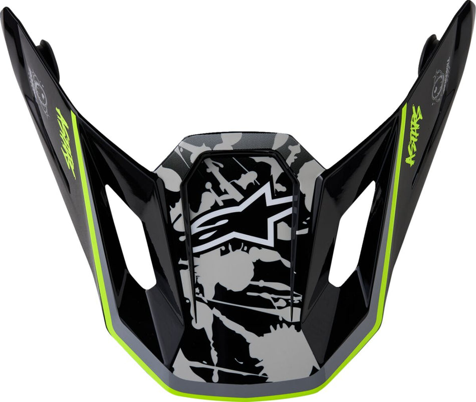 Hjelmskjermer og peak, Visor S-M7 Blaster BK/GY/YL — Alpinestars 8980127-1697