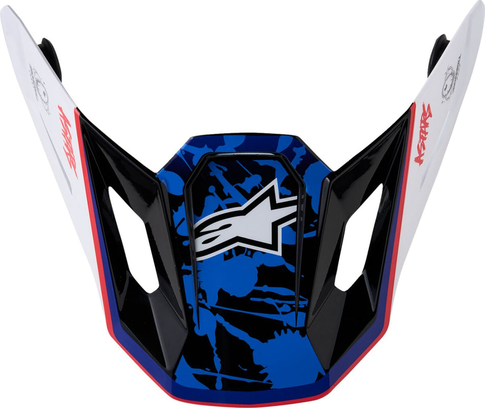 Hjelmskjermer og peak, Visor S-M7 Blaster WH/BU/RD — Alpinestars 8980127-2217