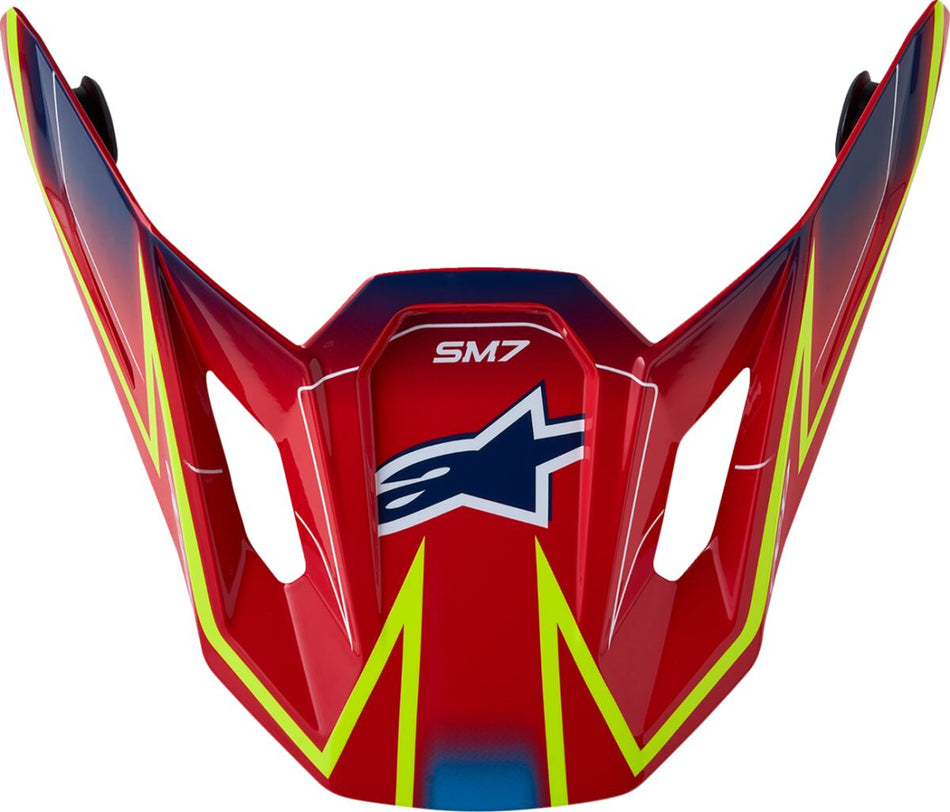 Hjelmskjermer og peak, Visor S-M7 Cast RD/YL/BL — Alpinestars 8981426-3226