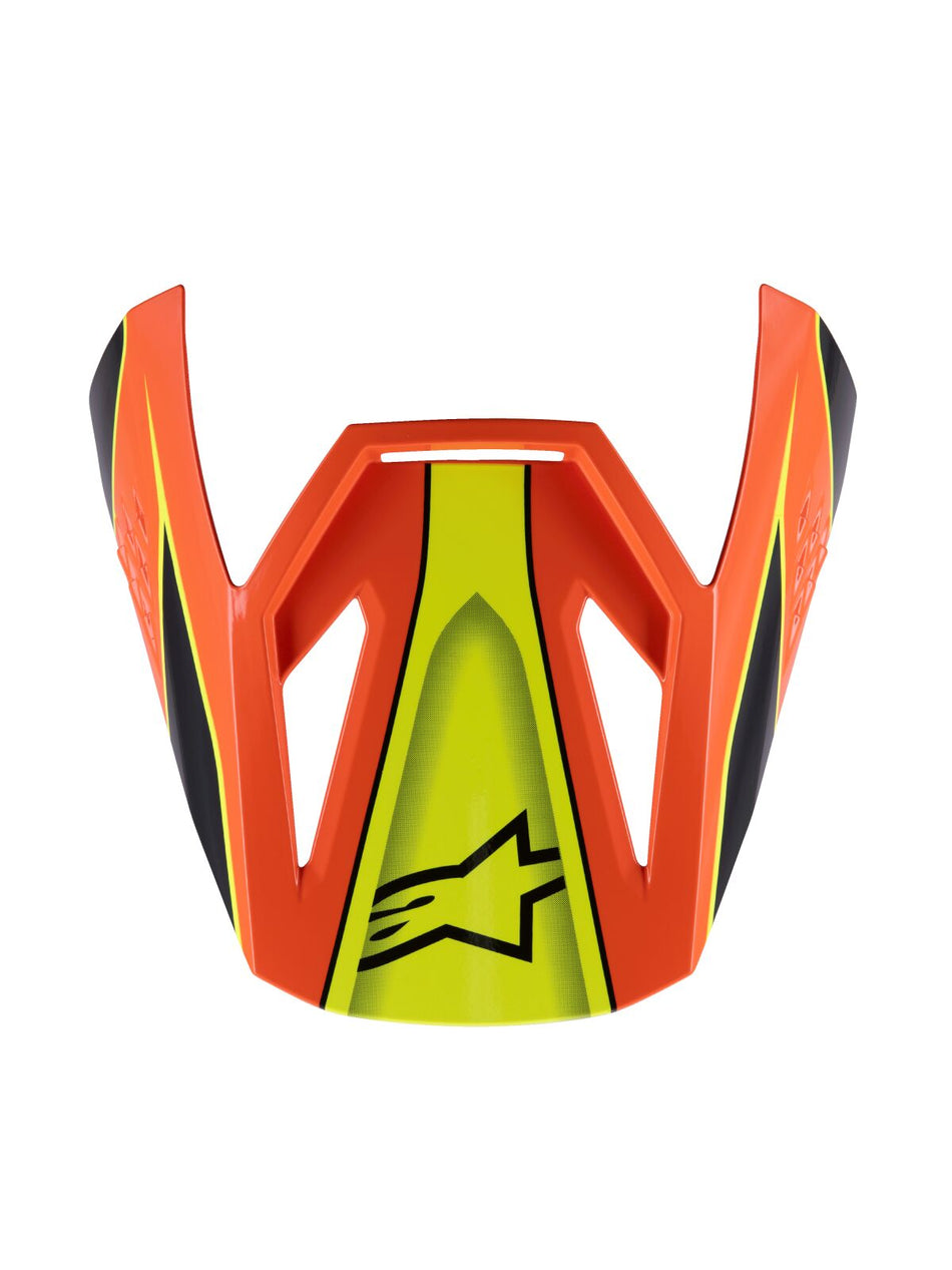 Hjelmskjermer og peak, Visor SM3 Fray BLK/OR/YL — Alpinestars 8980525-1455-OS
