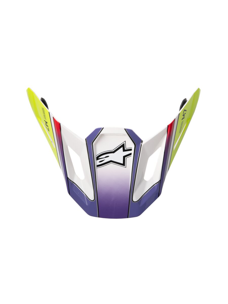 Hjelmskjermer og peak, Visor SM7 Fuse WHT/YL/PU — Alpinestars 8981126-2054