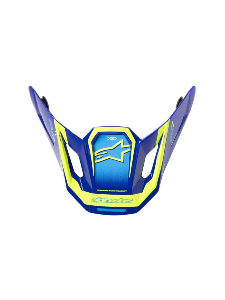 Hjelmskjermer og peak, Visor SM7 Deed BLUE/YEL — Alpinestars 8981326-7253