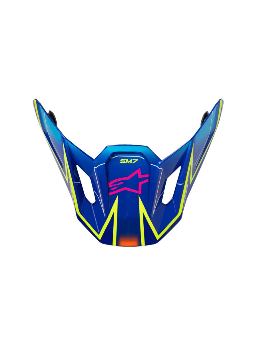 Hjelmskjermer og peak, Visor SM7 Cast BLU/YL/PINK — Alpinestars 8981426-7254