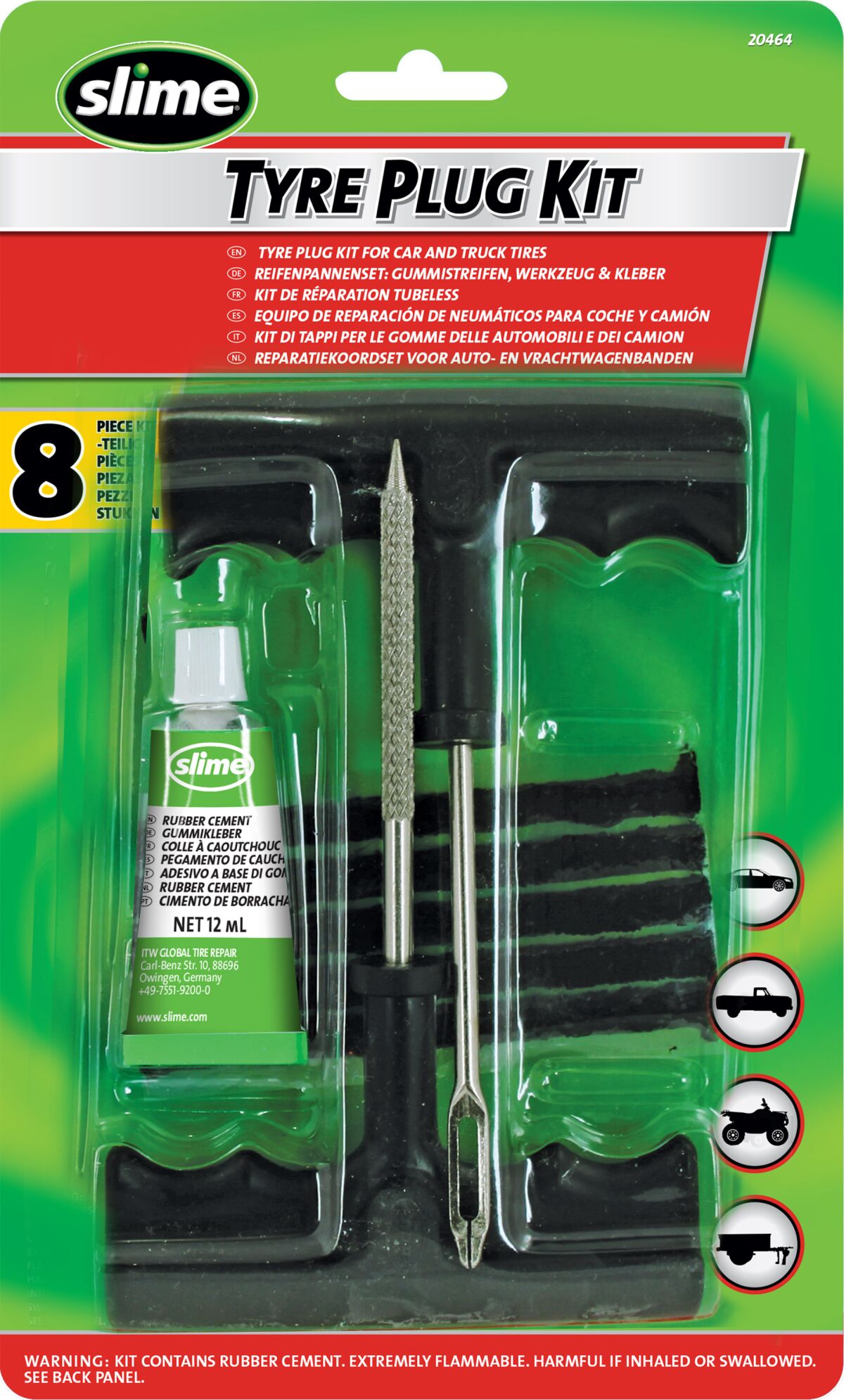 Dekkreparasjon, Slime Tyre Plug Kit — Slime 20500