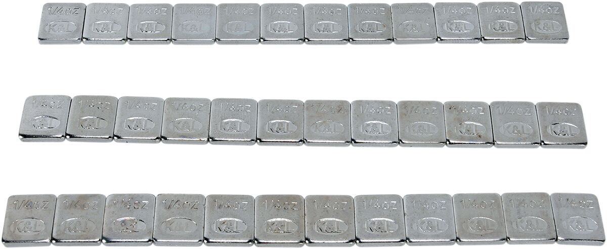 Dekkmontering og balansering, K&L-Supply, Weel Weights, Stick On, 0,25OZ, Silver, 360 Pieces — K&L Supply 32-8109