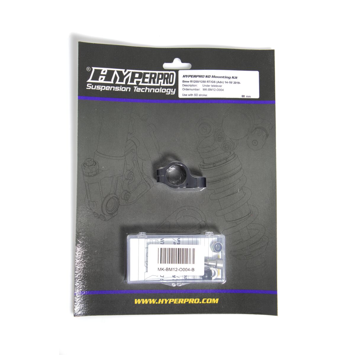 Festesett for styredemper til BMW R 1200 GS ABS — Hyperpro MK-BM12-O004-B