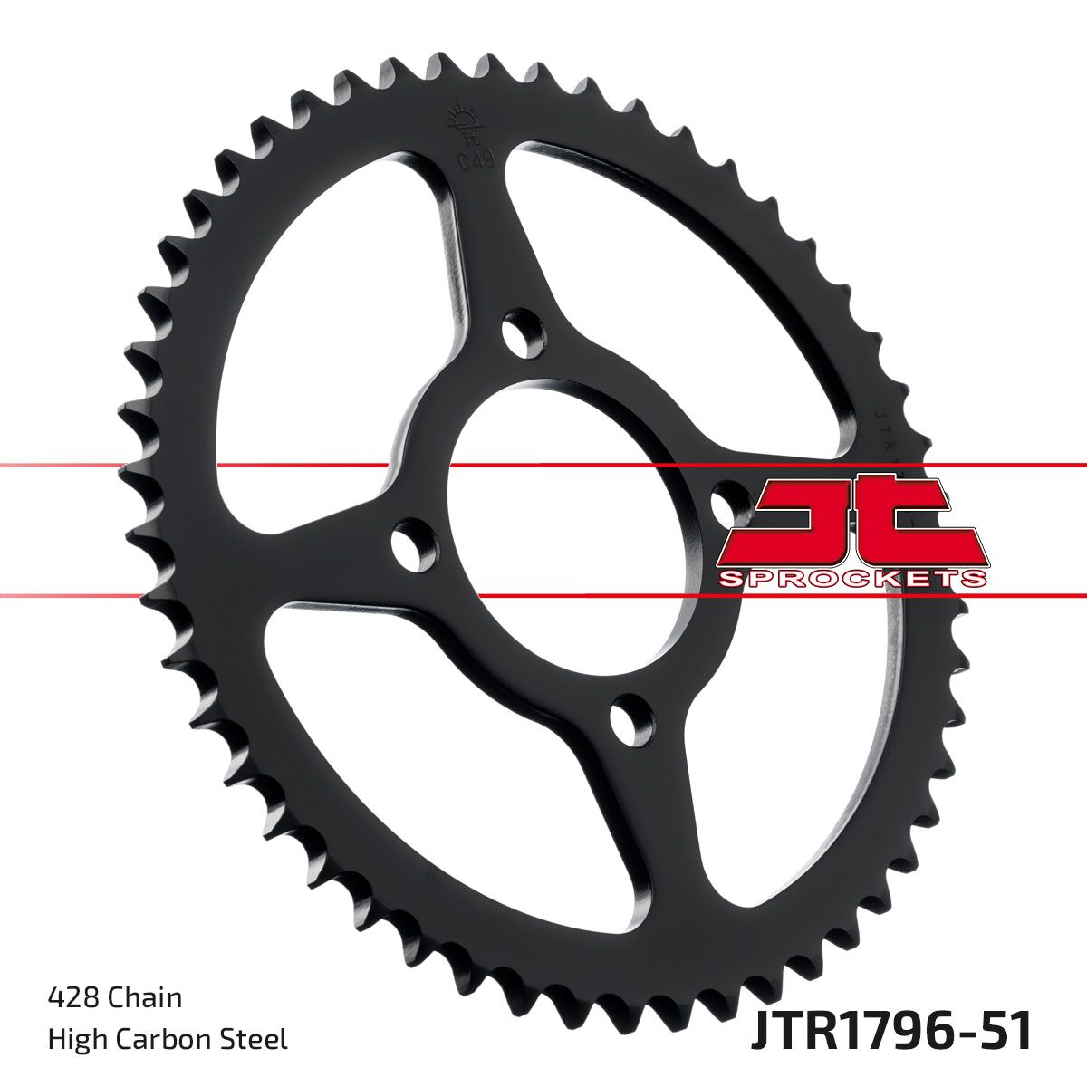 Bakdrev stål 428, 51T til Suzuki RV 125 — JT Sprockets JTR1796.51