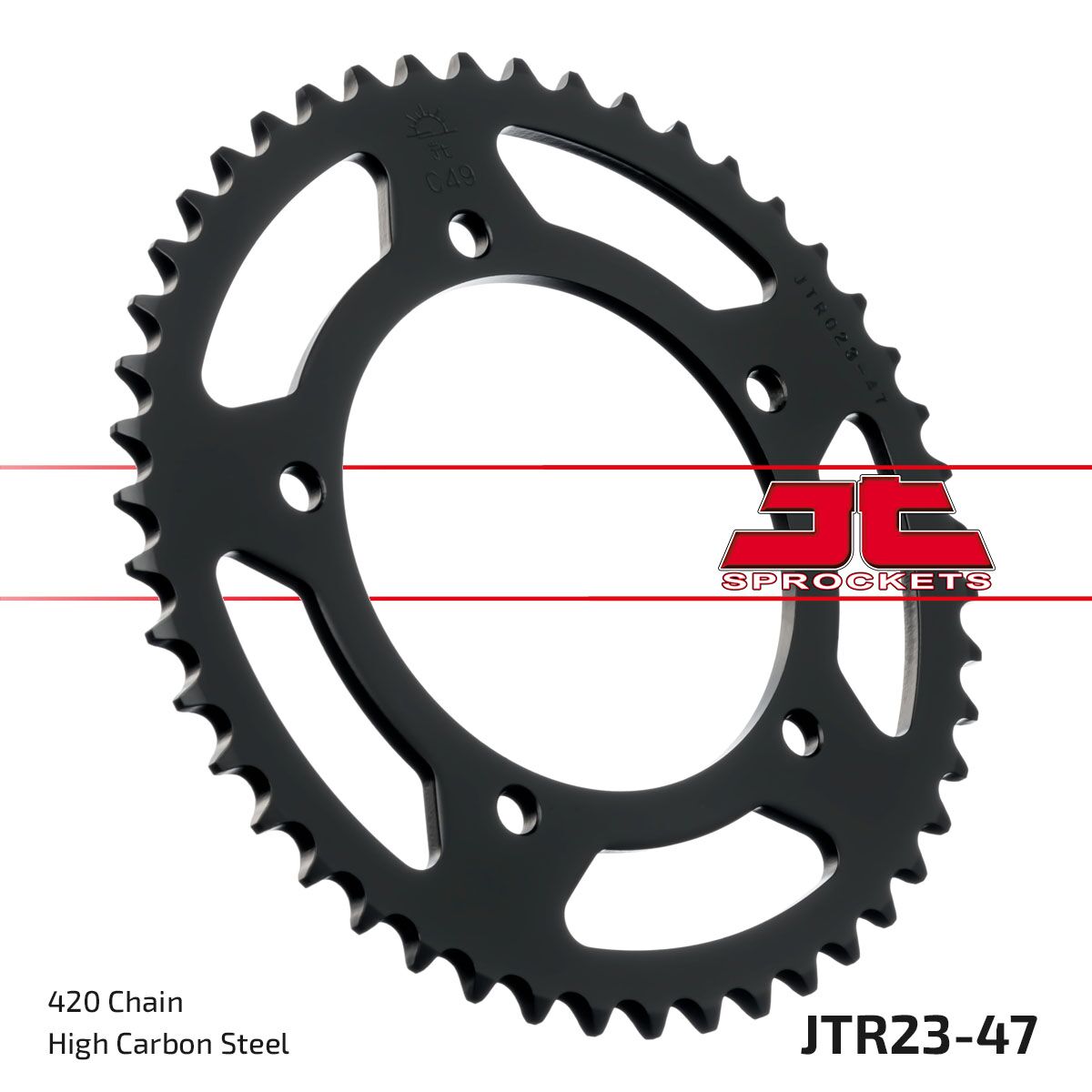 Bakdrev stål 420, 47T til Aprilia RS 50 — JT Sprockets JTR23.47