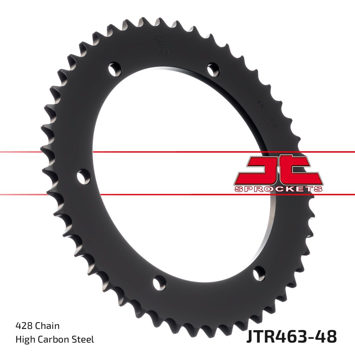 Bakdrev stål 428, 48T til Kawasaki KMX 125 — JT Sprockets JTR463.48