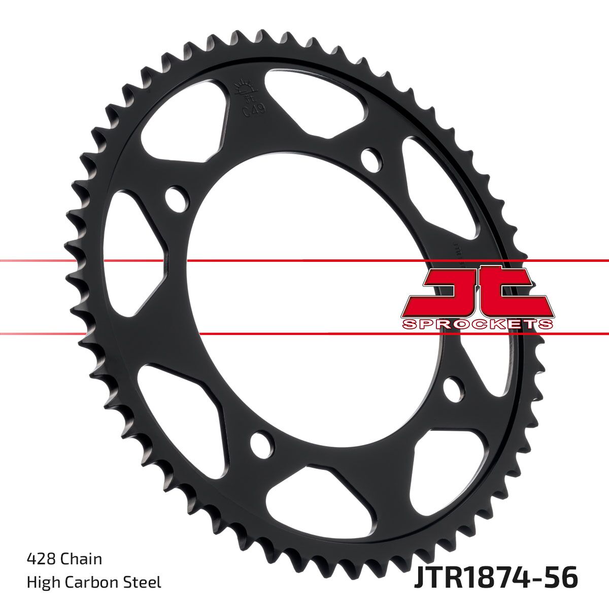 Bakdrev stål 428, 56T til Yamaha XVS 125 — JT Sprockets JTR1874.56