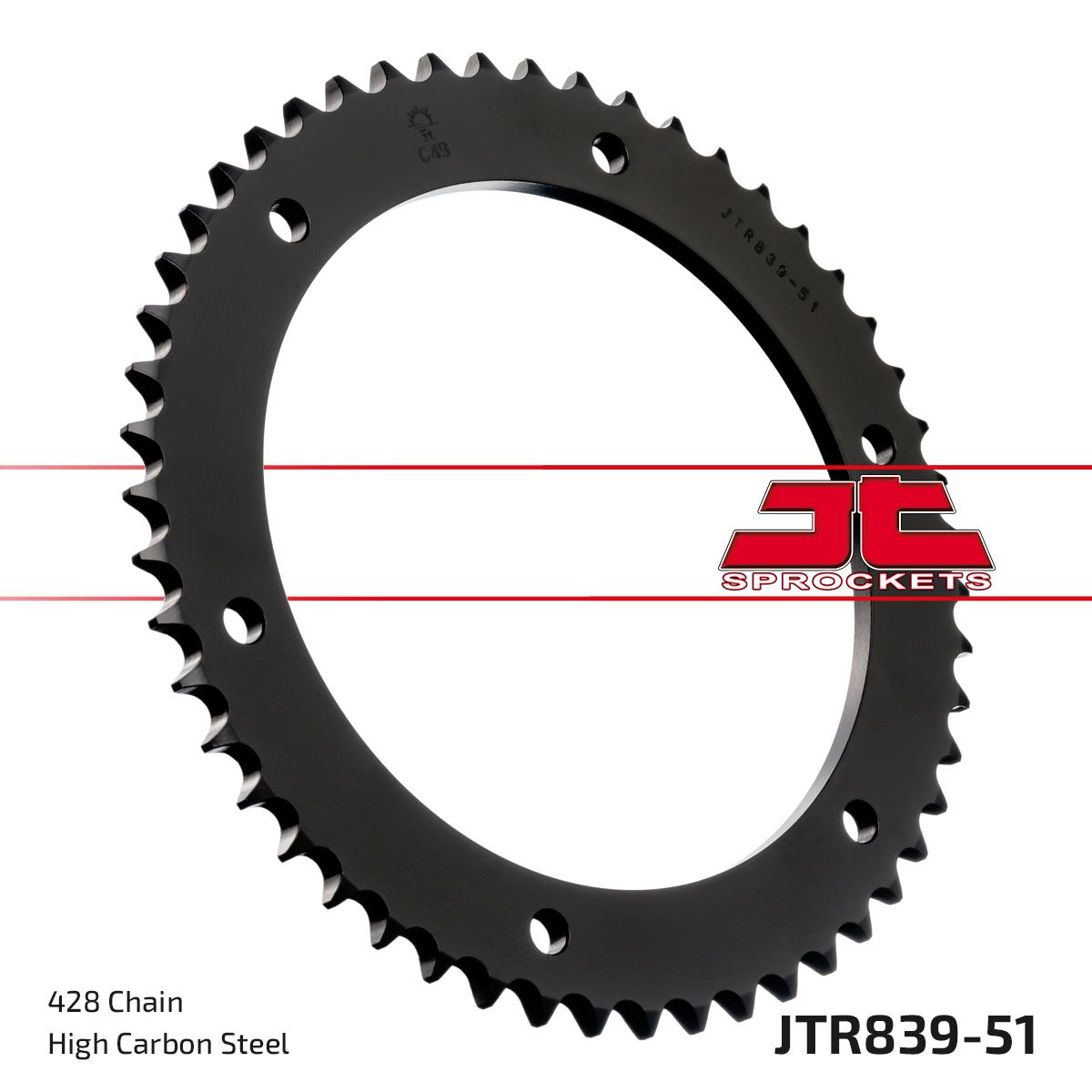 Bakdrev stål 428, 51T til Yamaha — JT Sprockets JTR839.51