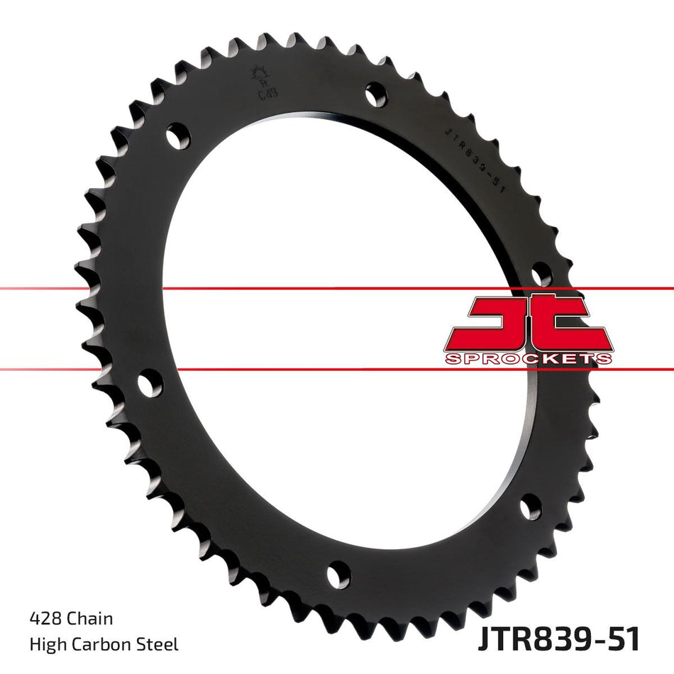 Bakdrev stål 428, 51T til Yamaha — JT Sprockets JTR839.51