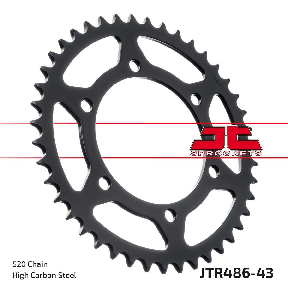 Bakdrev stål 520, 43T — JT Sprockets JTR486.43ZBK