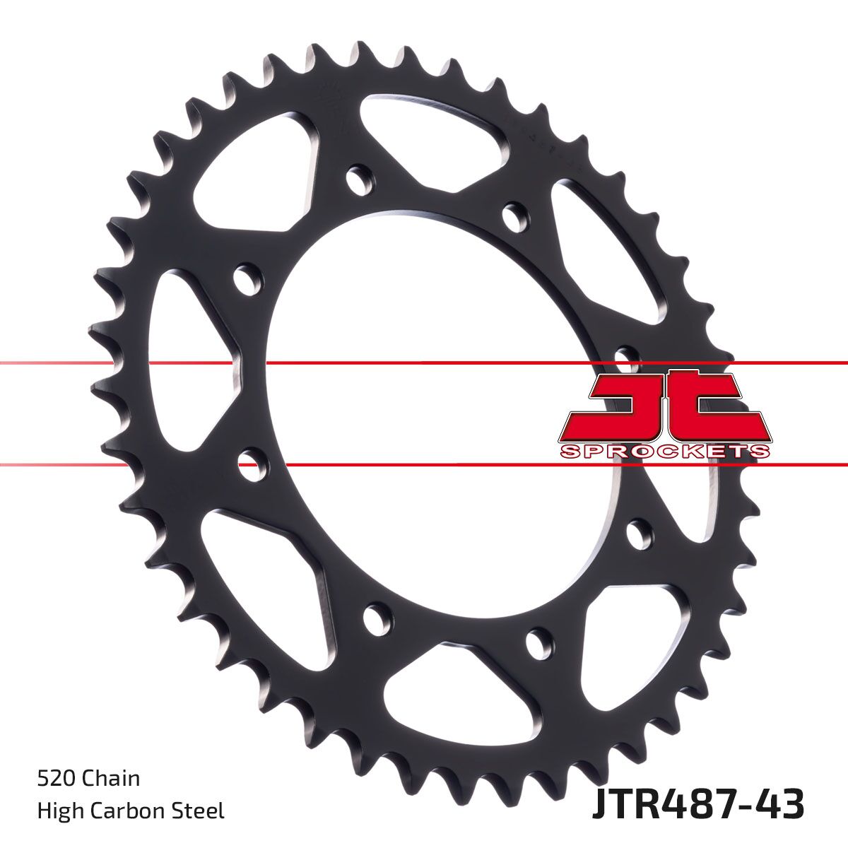Bakdrev stål 520, 43T til Kawasaki — JT Sprockets JTR487.43ZBK