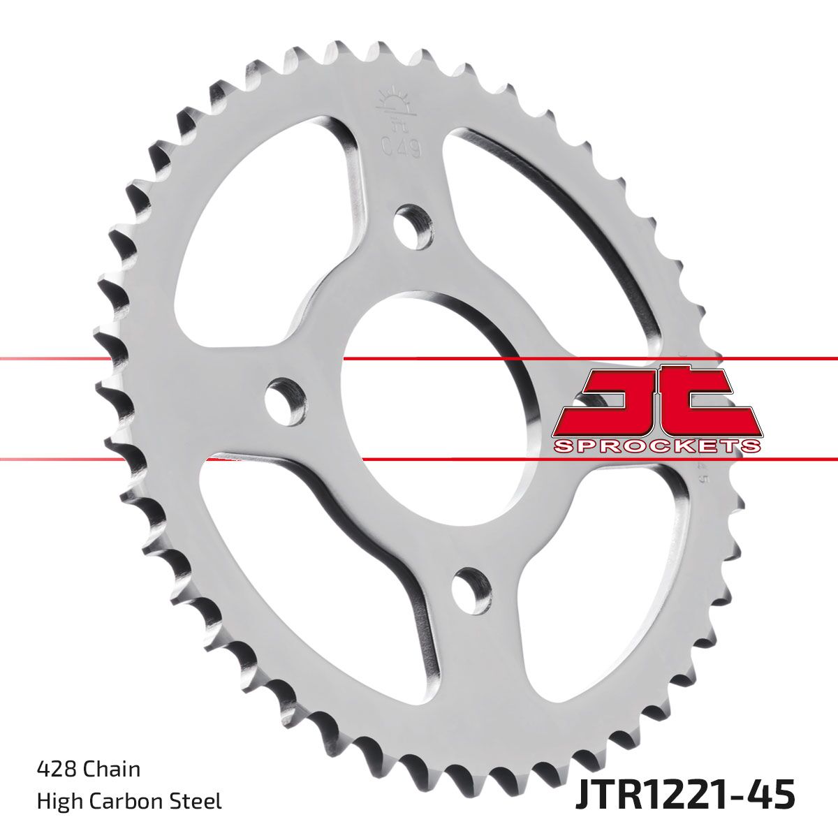 Bakdrev stål 428, 45T til Honda — JT Sprockets JTR1221.45
