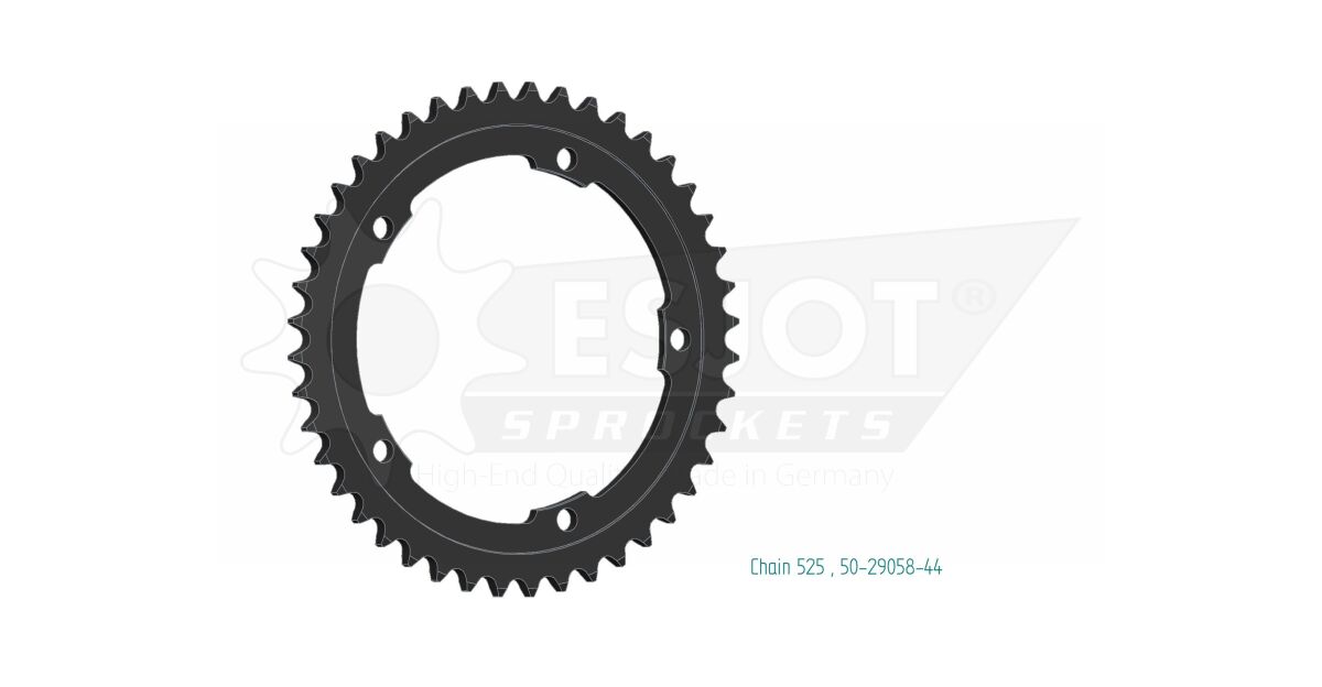 Bakdrev stål 525, 44T til Kawasaki H2 1000 ABS — Esjot 50-29058-44