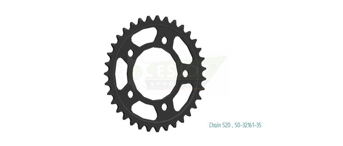 Bakdrev stål 520, 35T til Honda GB 350 S ABS — Esjot 50-32161-35