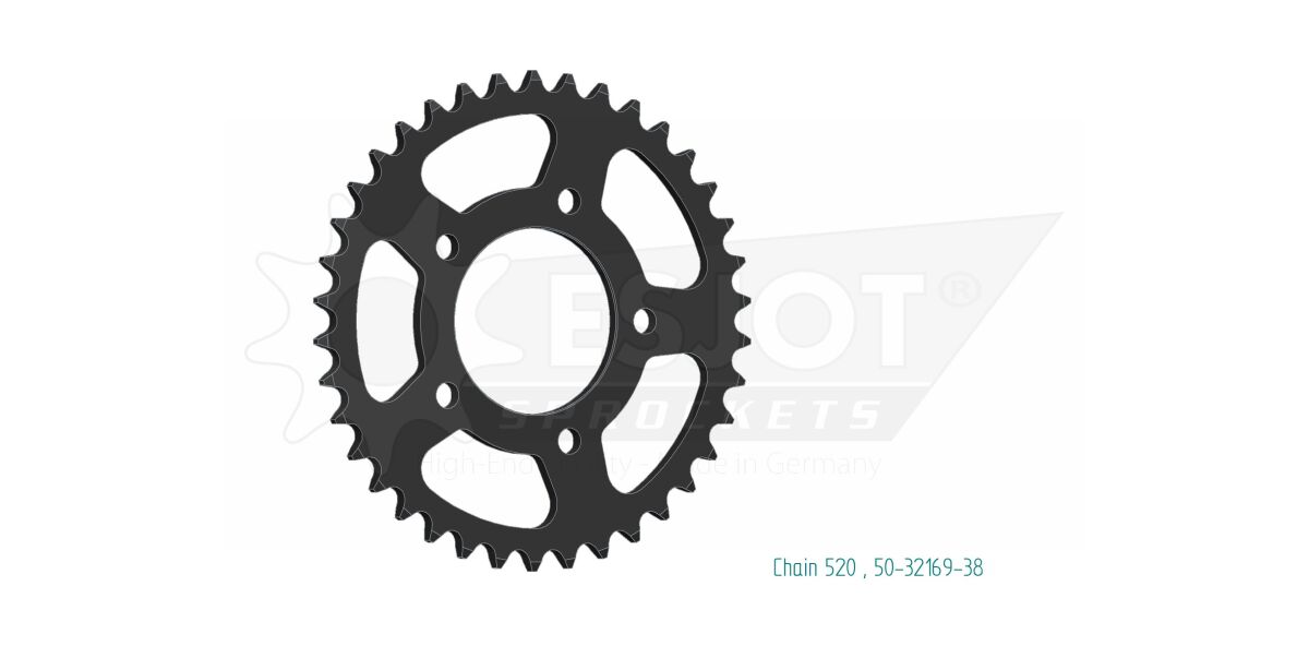 Bakdrev stål 520, 38T til Mash CAFE RACER 400 ABS — Esjot 50-32169-38