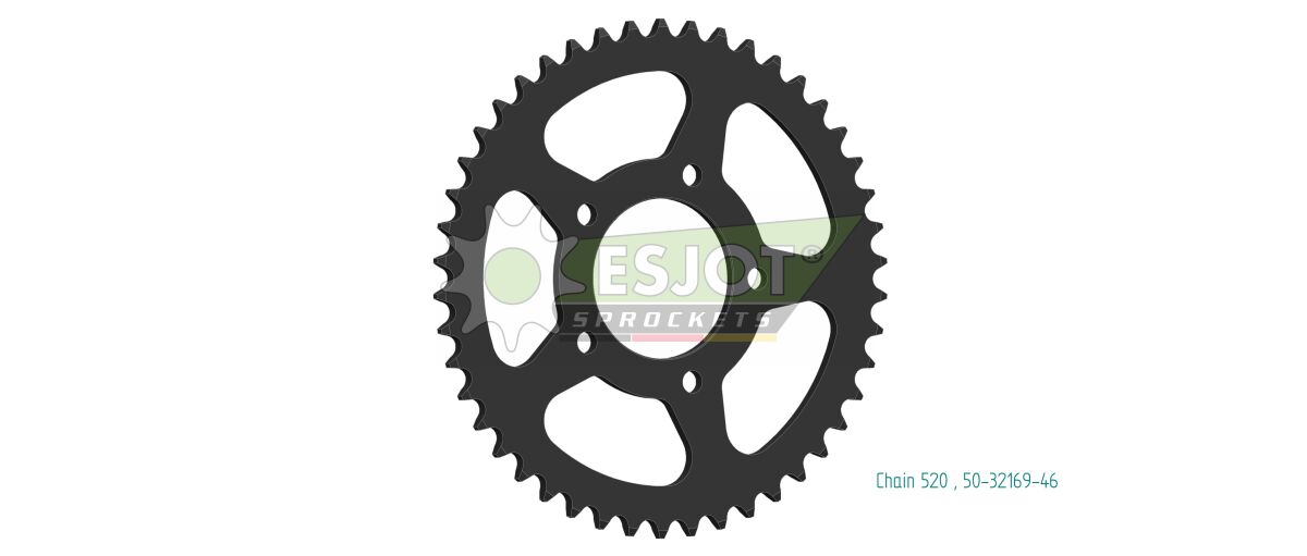 Bakdrev stål 520, 46T til Mash SIDE FORCE 400 — Esjot 50-32169-46